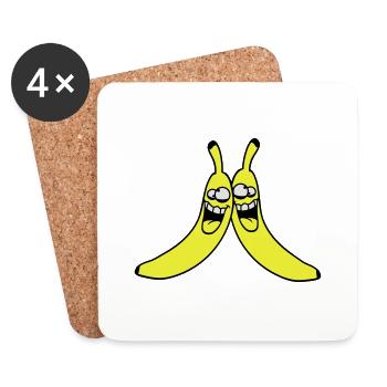Fou bananes - Dessous de verre (lot de 4) - blanc - Devant