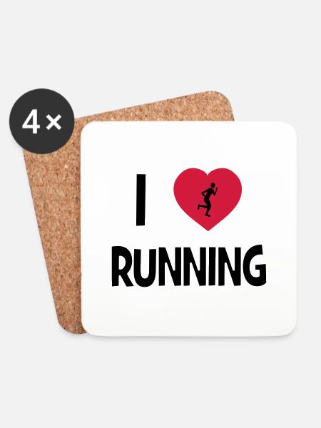 I Love Running - Untersetzer (4er-Set) - Weiß