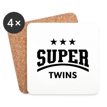 Super Twins - Untersetzer (4er-Set) - Weiß - Vorne