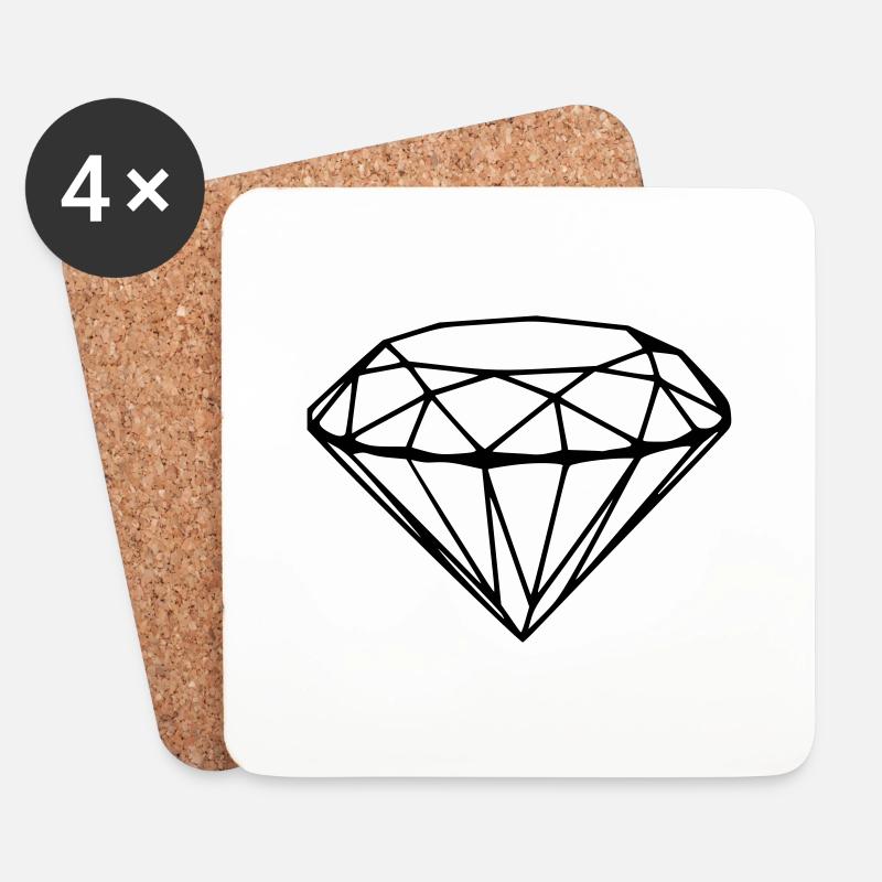 Diamant - Untersetzer (4er-Set) - Weiß