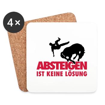 Absteigen ist auch keine Lösung - Untersetzer (4er-Set) - Weiß - Vorne