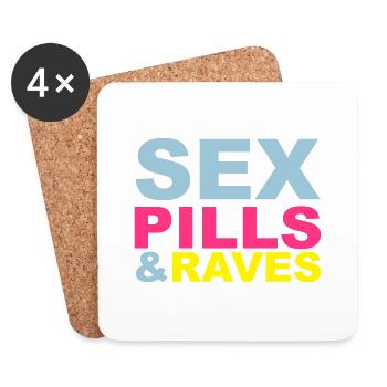 Sex Pills Raves - Untersetzer (4er-Set) - Weiß - Vorne