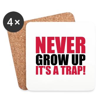 Never Grow Up - Untersetzer (4er-Set) - Weiß - Vorne