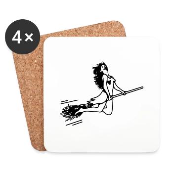 witch - Coasters (set of 4) - white - Front