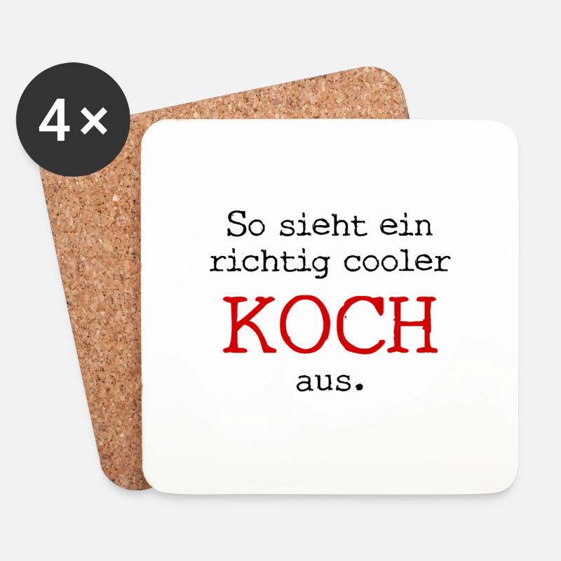 So sieht ein richtig cooler Koch. - Untersetzer (4er-Set) - Weiß