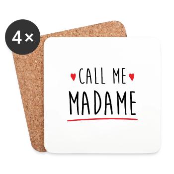 Call me madame evjf - Dessous de verre (lot de 4) - blanc - Devant