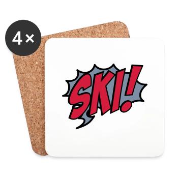 ski - Untersetzer (4er-Set) - Weiß - Vorne