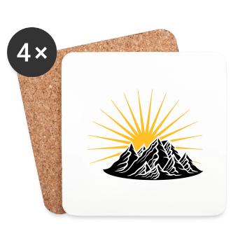 high mountain sun climber holiday vacation - Coasters (set of 4) - white - Front