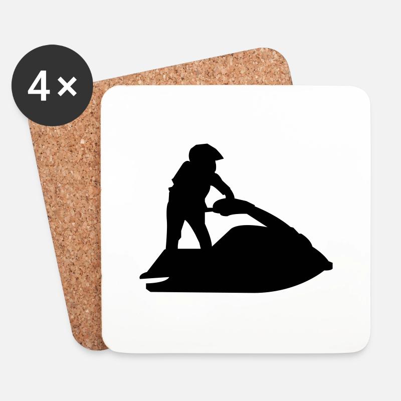jet_ski - Coasters (set of 4) - white