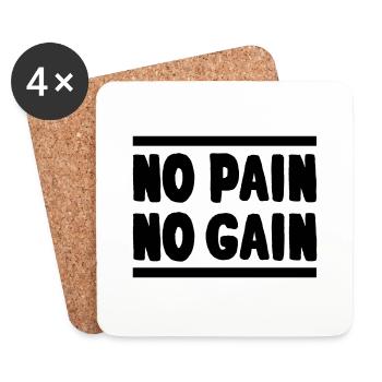 no_pain_no_gain - Untersetzer (4er-Set) - Weiß - Vorne