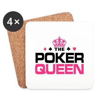 Poker Queen - Untersetzer (4er-Set) - Weiß - Vorne
