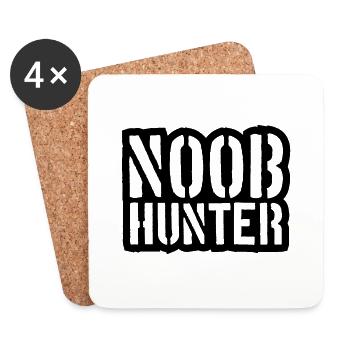 Shooter Noob Hunter Logo Design - Coasters (set of 4) - white - Front