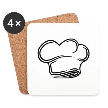 Conception de tatouage pour le chapeau du Chef exé - Dessous de verre (lot de 4) - blanc - Devant