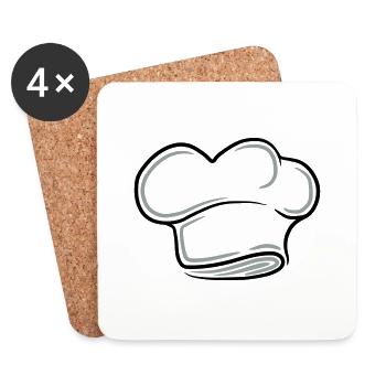 Conception de tatouage pour le chapeau du Chef exé - Dessous de verre (lot de 4) - blanc - Devant