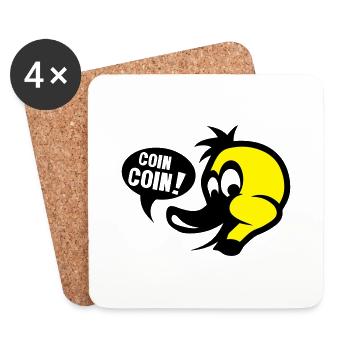 canard coin coin dessin - Dessous de verre (lot de 4) - blanc - Devant