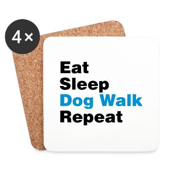 eat sleep dog walk repeat 2col - Coasters (set of 4) - white - Front