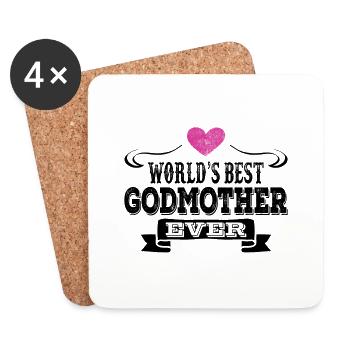 World's Best Godmother Ever - Coasters (set of 4) - white - Front