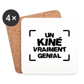 Kiné / Kinesitherapeute / Kinésithérapie / Masseur - Dessous de verre (lot de 4) - blanc - Devant