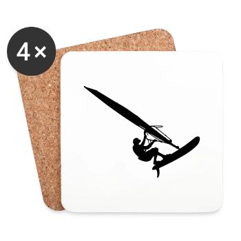 Windsurfer (Vector) - Untersetzer (4er-Set) - Weiß - Vorne