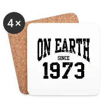 Birthday - On Earth Since 1973 - Geburtstag - Dessous de verre (lot de 4) - blanc - Devant