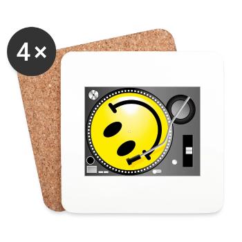 Smiley Record Player - Untersetzer (4er-Set) - Weiß - Vorne