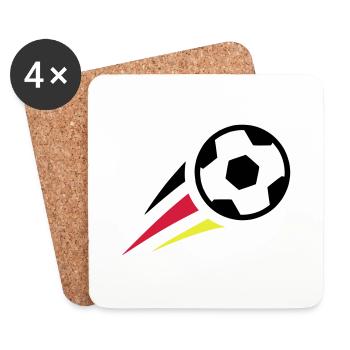 Fußball mit Streifen Deutschland - Untersetzer (4er-Set) - Weiß - Vorne