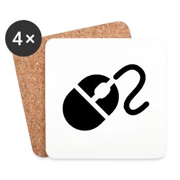 Computer Mouse - Untersetzer (4er-Set) - Weiß - Vorne