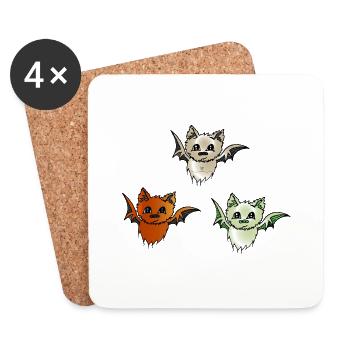 bats - Coasters (set of 4) - white - Front