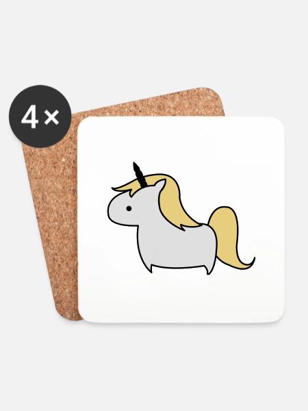 unicorn_002 - Untersetzer (4er-Set) - Weiß