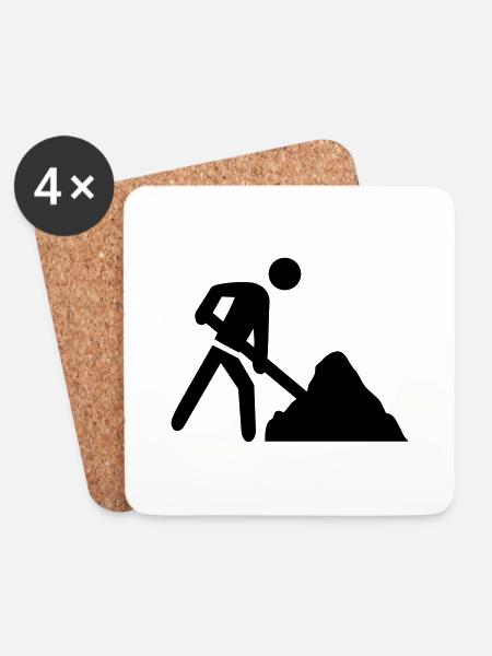 baustelle icon - Untersetzer (4er-Set) - Weiß
