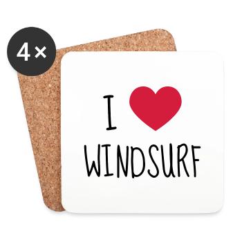 Windsurfing - Windsurfen - Planche à Voile - Sport - Coasters (set of 4) - white - Front
