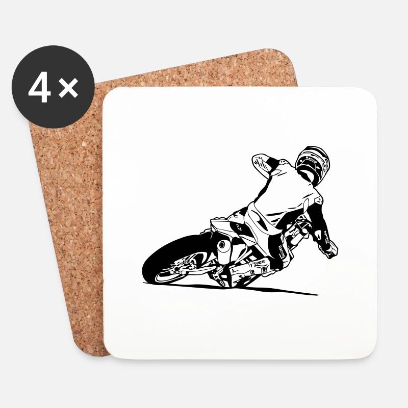 Supermoto - Untersetzer (4er-Set) - Weiß
