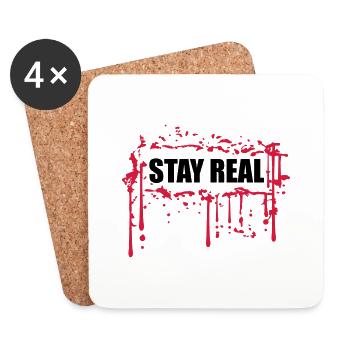 rahmen umrandung stay real rot blut graffiti sprit - Untersetzer (4er-Set) - Weiß - Vorne