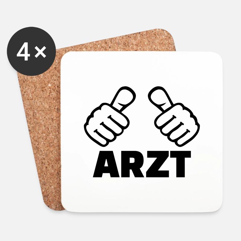 Arzt - Untersetzer (4er-Set) - Weiß