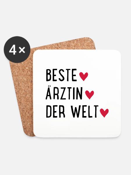 Ärztin - Untersetzer (4er-Set) - Weiß