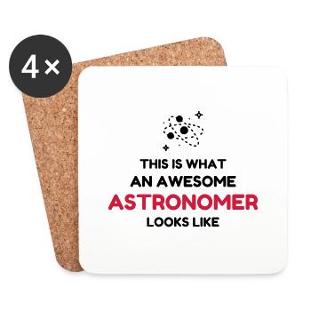 Astronomie / Astronom / Astronomy / Astronomer - Untersetzer (4er-Set) - Weiß - Vorne
