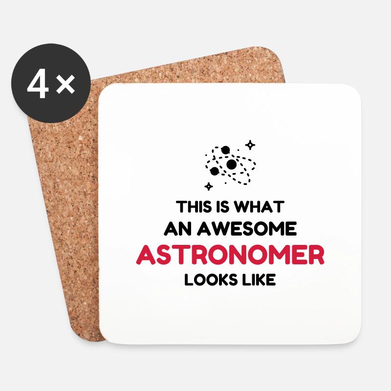 Astronomie / Astronom / Astronomy / Astronomer - Untersetzer (4er-Set) - Weiß