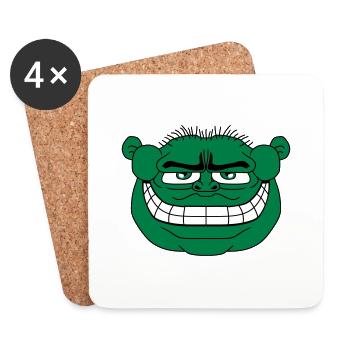 monster face funny ogre ork troll knom horror - Coasters (set of 4) - white - Front