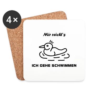 Ente schwimmen - Untersetzer (4er-Set) - Weiß - Vorne