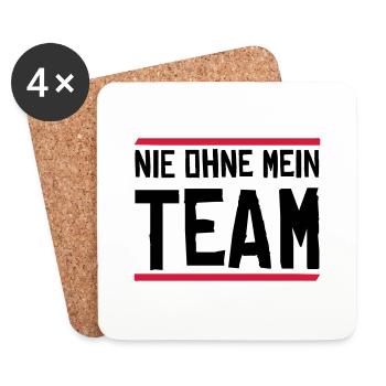 nie ohne mein team - Untersetzer (4er-Set) - Weiß - Vorne