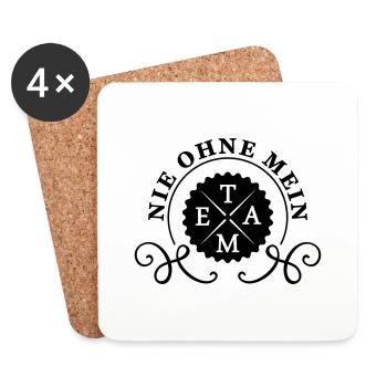 nie ohne mein team - Untersetzer (4er-Set) - Weiß - Vorne