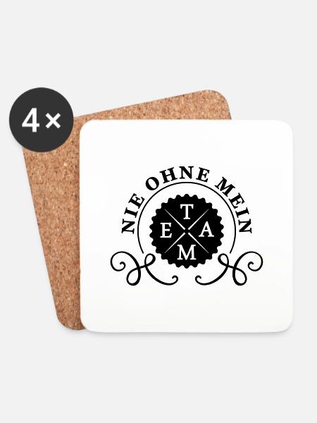nie ohne mein team - Untersetzer (4er-Set) - Weiß