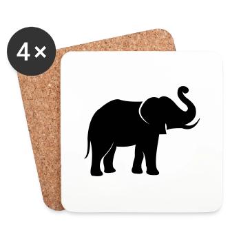elefant_002 - Dessous de verre (lot de 4) - blanc - Devant