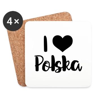 I love Polska - Dessous de verre (lot de 4) - blanc - Devant