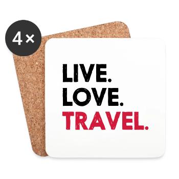 LIVE. LOVE. TRAVEL. - Dessous de verre (lot de 4) - blanc - Devant