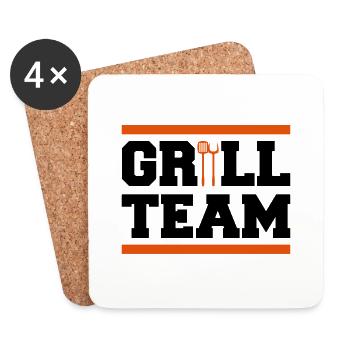 grill team design - Untersetzer (4er-Set) - Weiß - Vorne