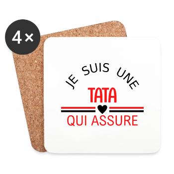 je suis une tata qui assure - Dessous de verre (lot de 4) - blanc - Devant