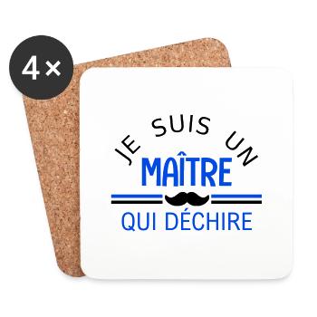 je suis un maitre qui déchire - Dessous de verre (lot de 4) - blanc - Devant