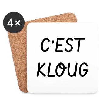C'est Kloug ! Le Père Noël est une ordure - Dessous de verre (lot de 4) - blanc - Devant