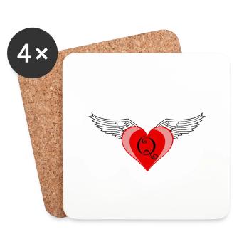 Heart Q - Coasters (set of 4) - white - Front